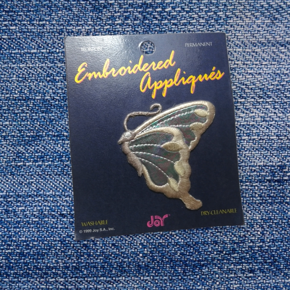 Vtg 1999 Joy Fluorescent Butterfly Iron-On Patch - Neon Y2K Deadstock 🦋